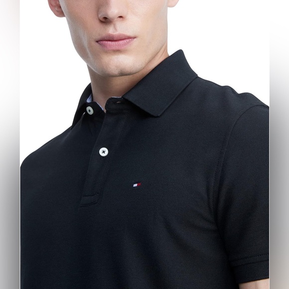Tommy Hilfiger Regular Fit Stretch Tommy Polo NWT NAVY LARGE - Picture 12 of 13